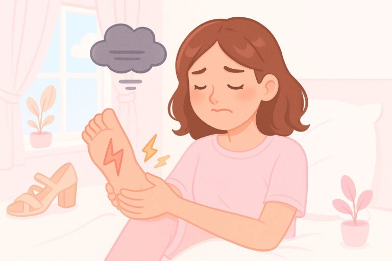 Cuando hasta estar acostada duele… 💥👣