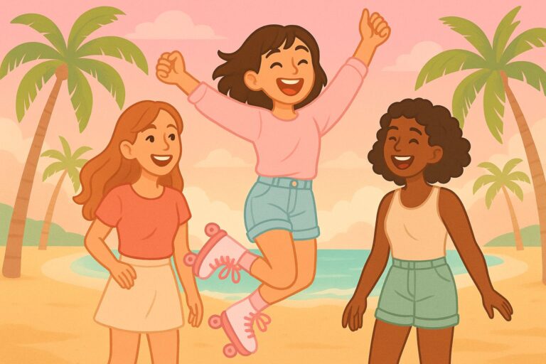 Patines, playa y amigas: el combo perfecto